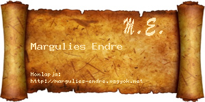 Margulies Endre névjegykártya